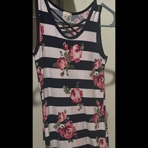 Maxi dress m-12/18 floral strip print dress